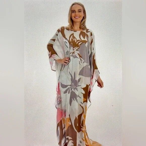 Saachi Floral Kaftan One Size - Picture 4 of 4